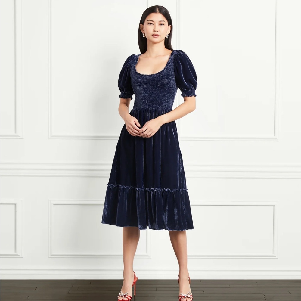 Hill House Home - The Louisa Nap Dress - Blue Velvet - XXL (Fits size 18-20)